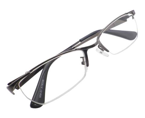 

Nagoya Optical Co., Ltd. Стильные очки для чтения, очки для пожилых, очки для чтения для мужчин, модные, металлические, полуободковые, с легкой остротой, MM-01-2.5