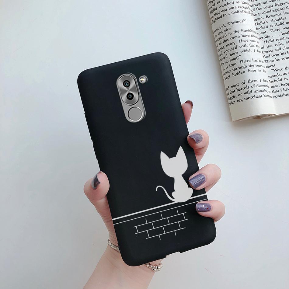 Liebesherz Hülle für Huawei Mate 9 Lite Für Huawei Honor 6X GR5 2017 Handyhülle Silikon Katze Kaktus Avocado Bemalt Mattes Cover