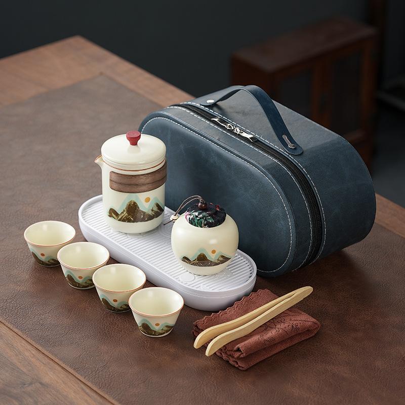 Ru kiln business gift tea set gift box Kung Fu tea set wholesale teapot to give customers a gift