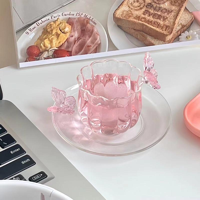 Japanese Flower God Cup Collection Handmade Narcissus Butterfly Cup Home Glass Cup Coffee Cup Creative Tea Cup