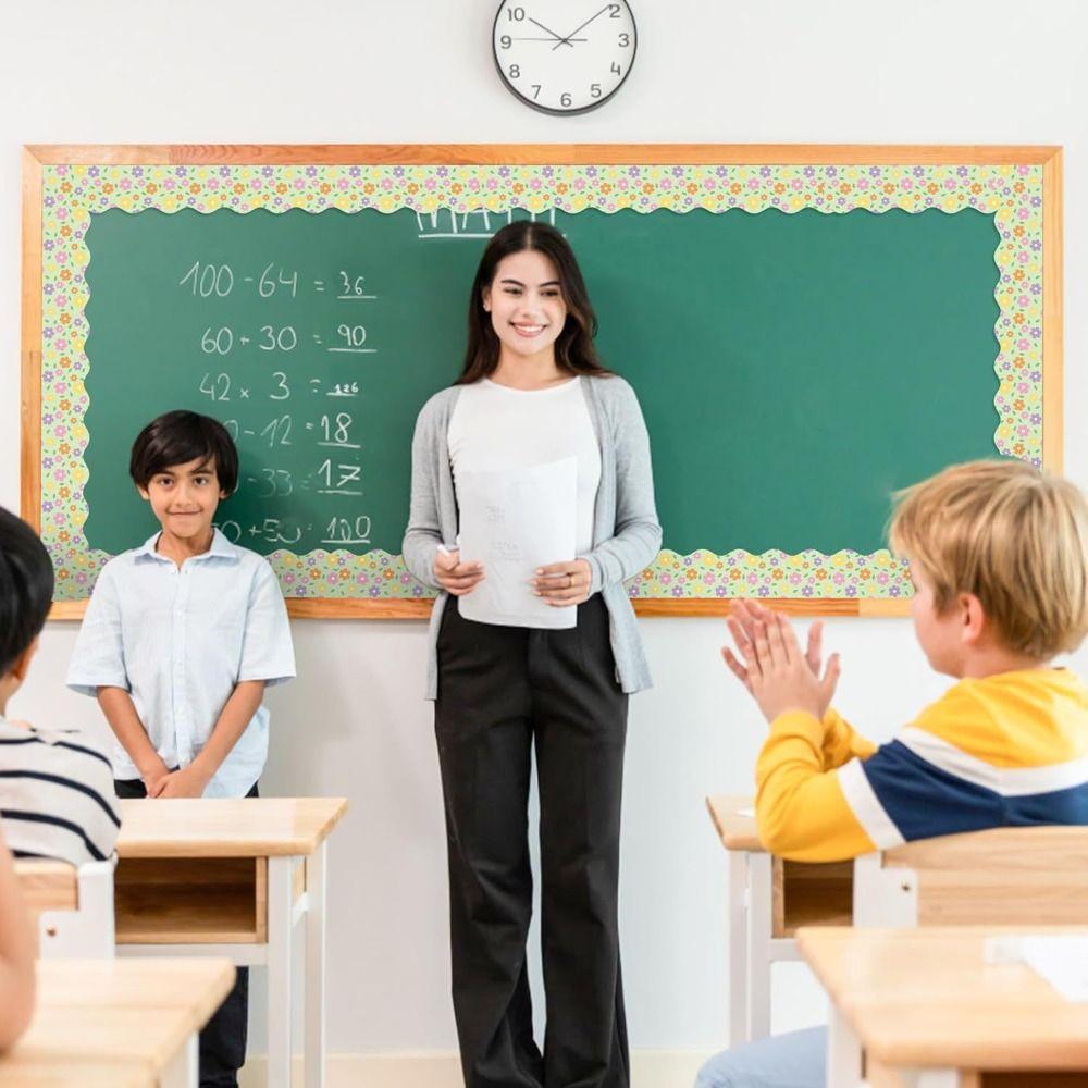 Flower Poster Border Stickers  for Classroom Bulletin Board Home Party