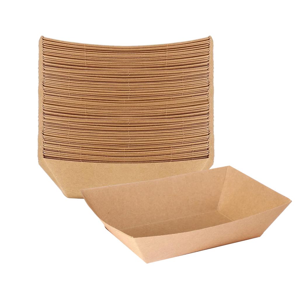50pcs Collapsible Single Use Pet Feeding Bowl Feeder Dishes Recyclable Kraft Paper Feeding Plate Convenient Travel Dish
