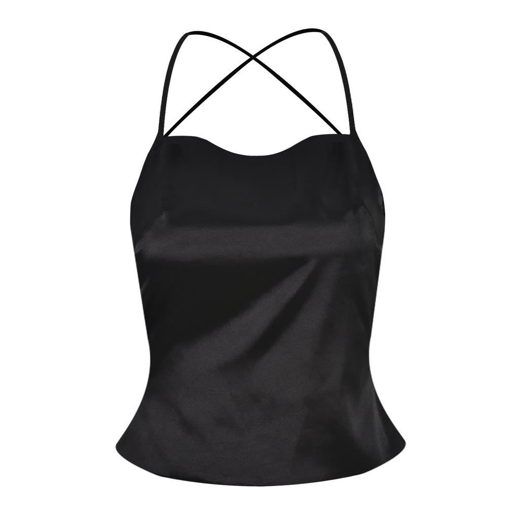 Chal de Color Casual de Moda para Mujer sin Mangas Espalda Abierta Hueco