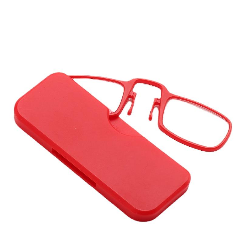 Stick On Phone Mini Clip Nose Bridge Reading Glasses Ultra Thin Reading Glasses +1.0 -+2.5 Portable Presbyopic Glasses With Case