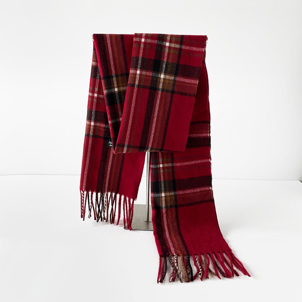 

Клетчатый черно-белый теплый шарф мужской осенне-зимний шарф простой и модный британский стиль шаль из искусственного кашемира 180*32cm