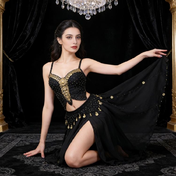 Colorful Middle Eastern Style Dance Skirt Soft Polyester Textile And Elasticized Fit Belly Dance Skirt for Women Girls