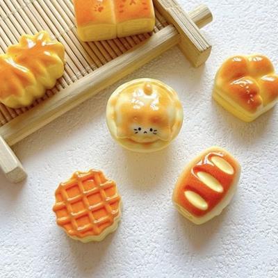 10Pcs New Cute Simulation Bread Biscuits Series Resin Scrapbooking  DIY Handmade Jewelry Making Dollhouse Accessories