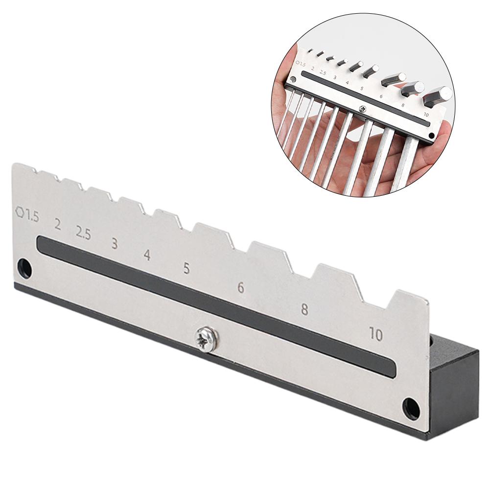 Hexagonal Wrench Holder Durable Metal Wall Bracket Multi Specification Hole Storage Rack Screw Fixation Wood Tool