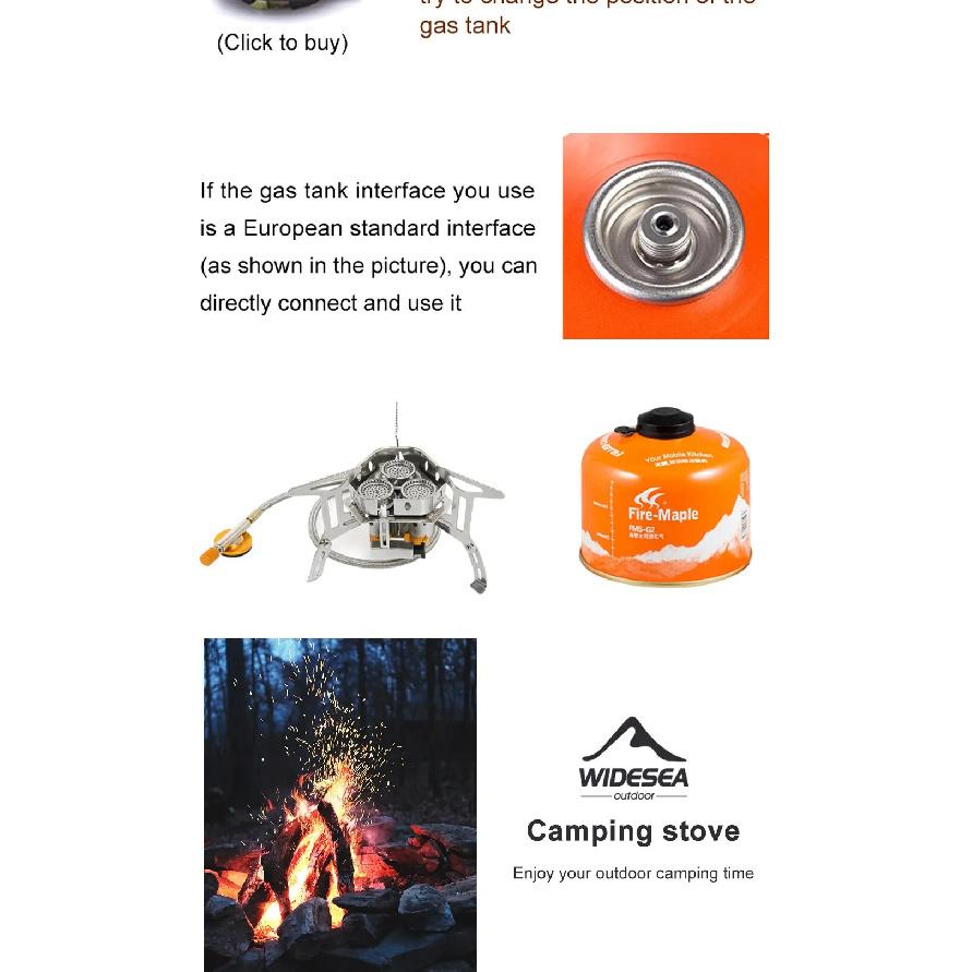 Widesea Camping Tourist Burner Big Power Gas Stove Cookware Portable Furnace Picnic Barbecue Tourism Supplies Outdoor Recreation