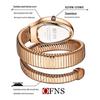 European Women's Luxury Snake-Shaped Waterproof Quartz Watch with Diamonds
