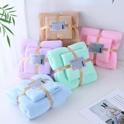 Handtuchset, 2-teilig, super saugfähig, Korallensamt, Badetuch für Zuhause, Hotel, Reisen, tragbar, weich, schnelltrocknend, Geschenkartikel