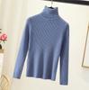 Women's Turtleneck Knit Sweater Slim Fit Solid Color Long Sleeve Thermal Base Layer Top For Autumn Winter