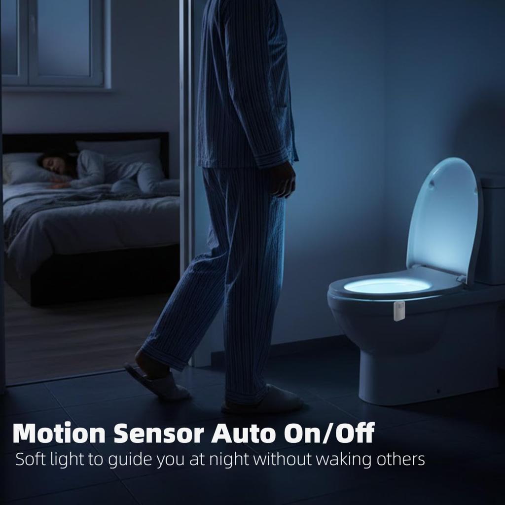 Luz Nocturna Chunace para Inodoro 16 Movimientos Taza de Inodoro Única e Idea de Regalo de Cumpleaños para Adolescentes Diversión Relleno de Calcetín de Navidad Luz, Colores, Sensor, Luz, Divertida,