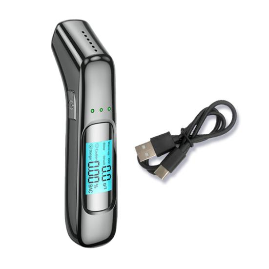 Tragbarer Alkoholtester, Alkoholtester, einfach zu bedienende Digitalanzeige, hochpräziser wiederaufladbarer kabelloser Tester, persönlicher Alkoholtester