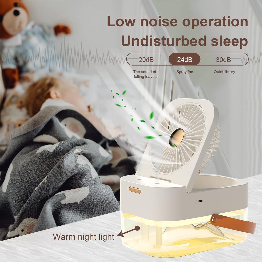 Portable Remote Desktop Fan USB Controlled 3-Speed Spray Small Personal Cool Spray 2.5L Cool Fan For Home Outdoor Sports Travel