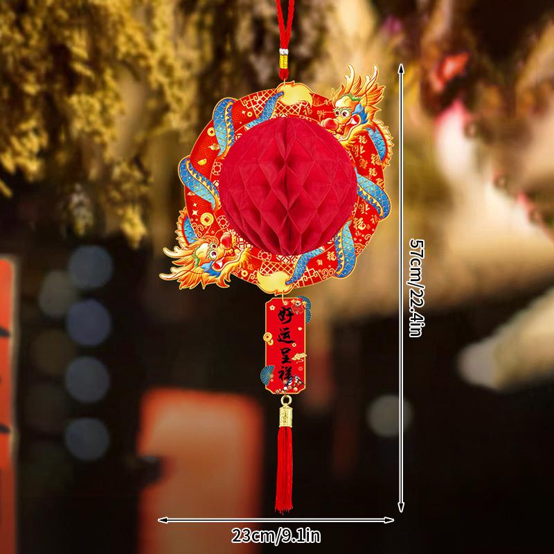 Chinese Red Lantern Chinese New Year paper Lantern 2025 Spring Festival Hanging Decor Good Fortune Party Supplies
