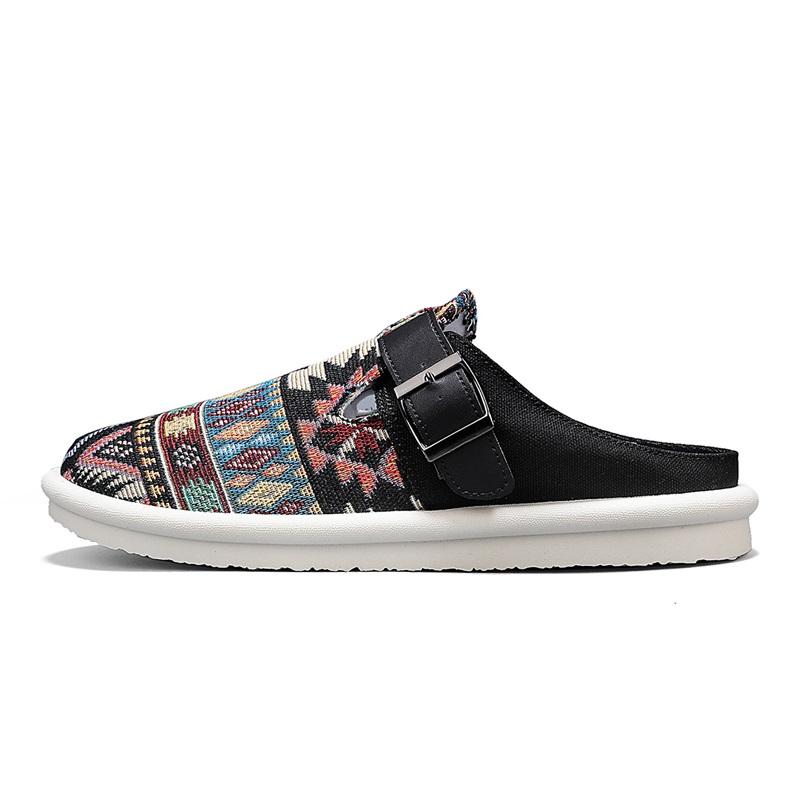 Men'S Casual Slippers Summer New Cloth Breathable Outdoor Non-Slip Fashion Slippers  Half-Drag Sports Slippers
