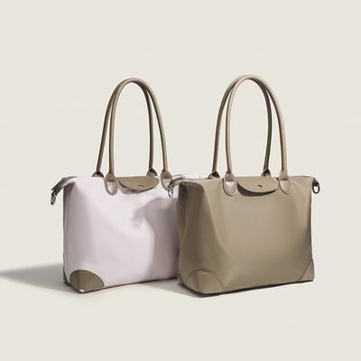 Waterproof Nylon Fabric Large Capacity Travel Shoulder Bag Tote Commuter Dumpling Bag Straddle Tote Bag
