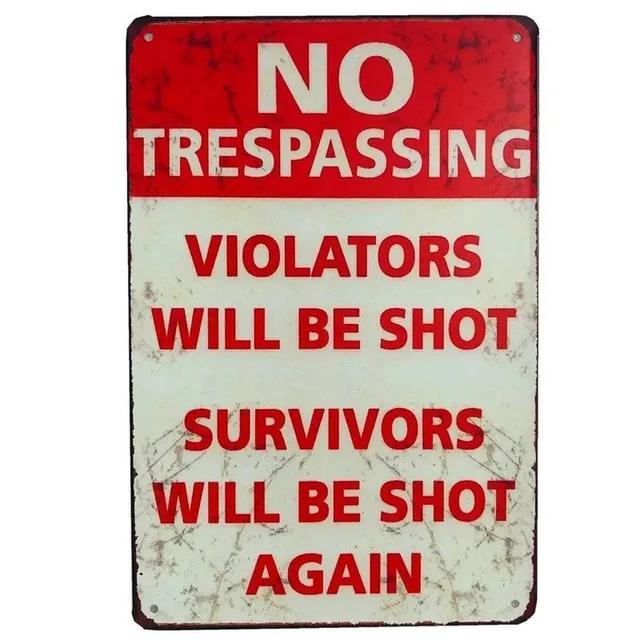 Vintage Warning Beware Metal Tin Signs Plaque  Wall Decoration Art Posters for Man Cave Home Cafe Garden Club Bar  Iron Paint