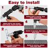 Pop Rivet Gun Adapter Kit Rivet Drill Attachment with 4 Rivets Heads 2.4mm 3.2mm 4.0mm 4.8mm Cordless Electric Drill Riveter Ins