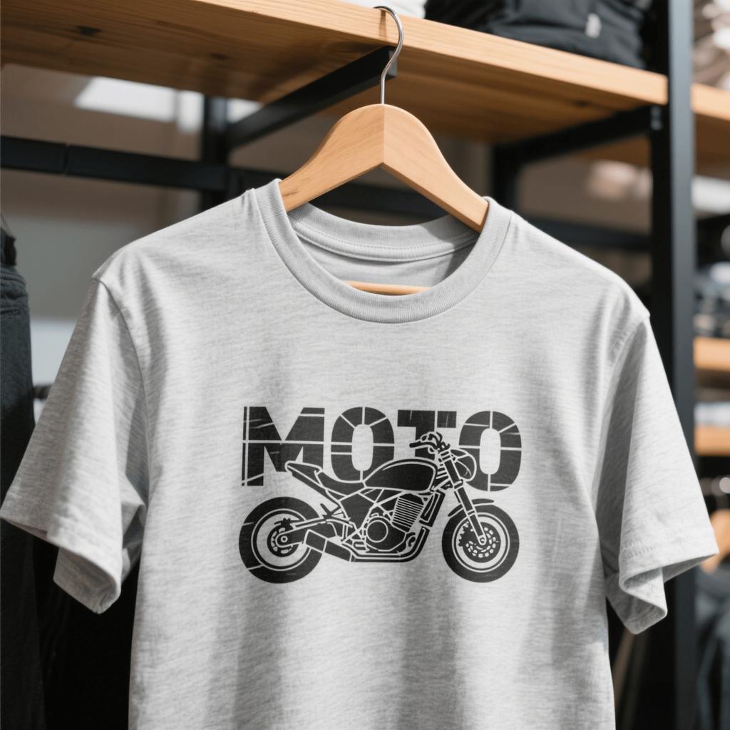 2025 Summer Men's Cotton T-shirt Motocycle Moto Wheel Print Loose Sweat-absorbing Sports Cycling Print Tee Top