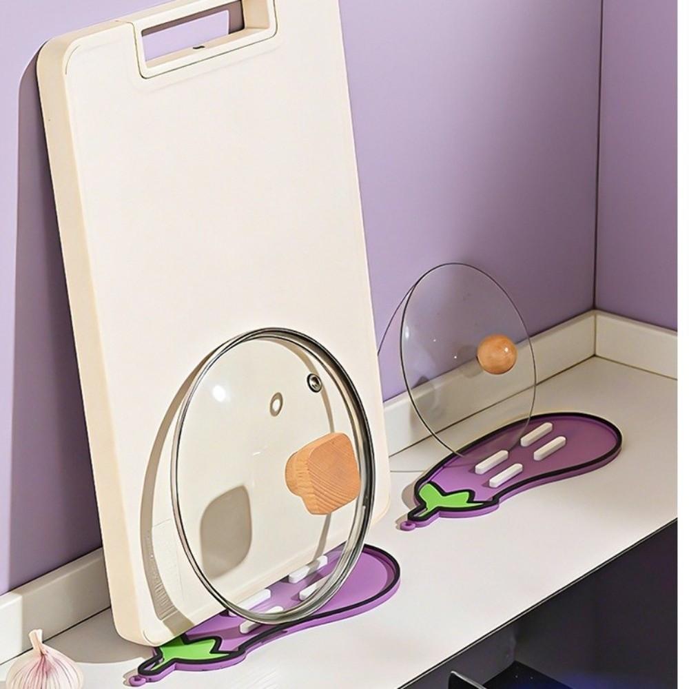 Drain Spatula Storage Mat Soft Rubber Heat Insulation Pad Durable Pot Lid Mat  Kitchen Use