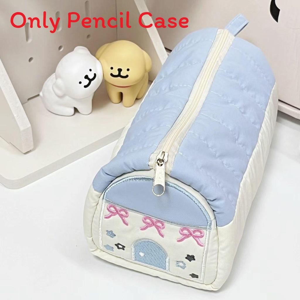 Cotton Linen Small House Pencil Case With Large Capacity For Students And Kids