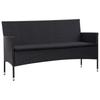 VidaXL 5-tlg. Garten-Lounge-Set mit Auflagen Poly Rattan Schwarz