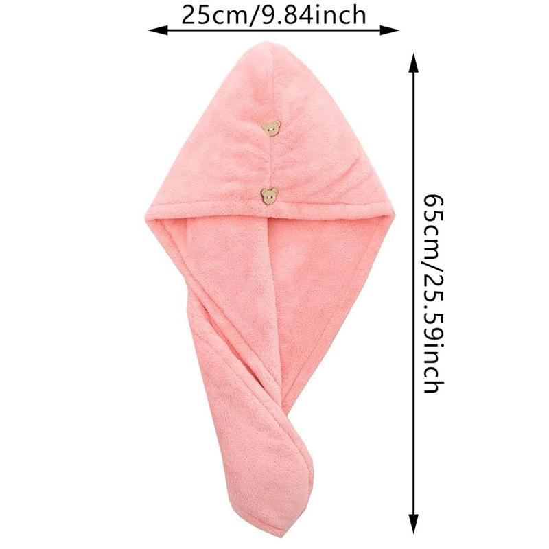 Hair Drying Hat Long Hair Quick-Dry Towel Women Bath Hat Solid Towel Cap Bathroom Super Absorption Turban Hair Drying Cap