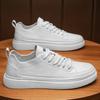 Pánská móda Módní boty šněrovací Tenisky Vysoká kvalita pravá Kůže Pánská ležérní obuv Ploché Bílé boty Pánské Designové tenisky
