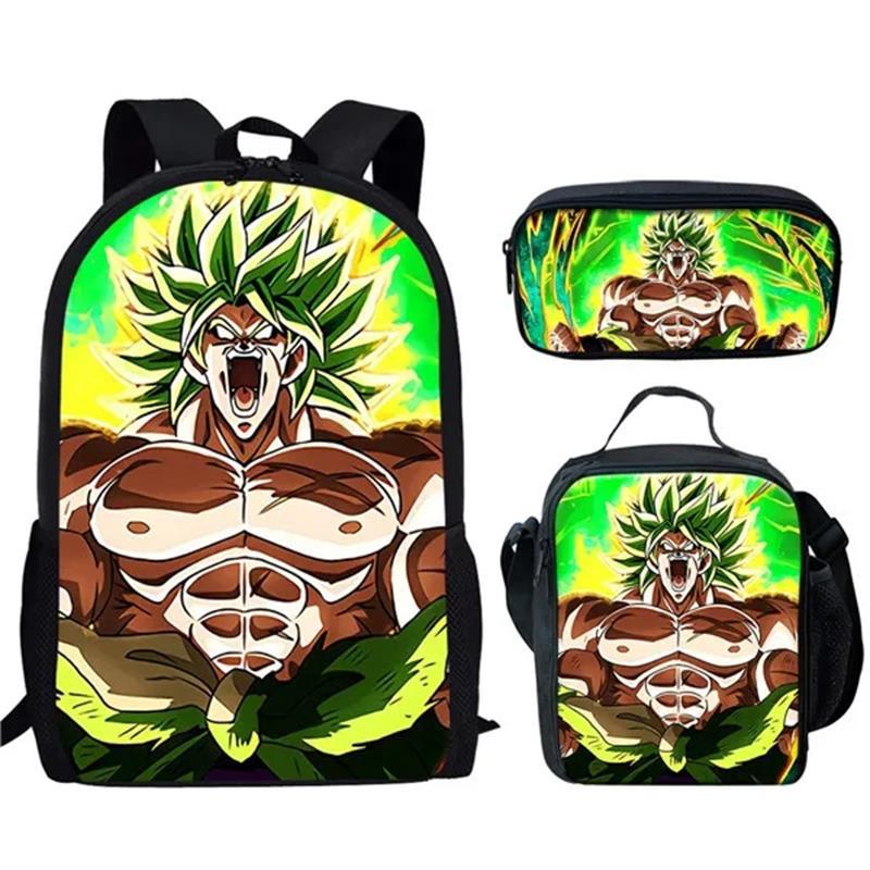 Animation seven dragon ball backpack, primary and secondary school schoolbag, satchel, shoulder bag, pencil case three-piece set