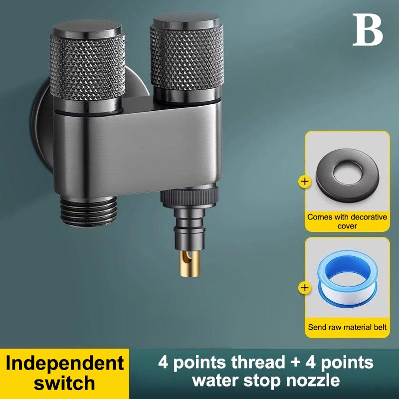 Stainless Steel One-Point Two-Water Angle Valve One-Inlet Two-Outlet Water Diverter Valve Independent Control Corner Valve