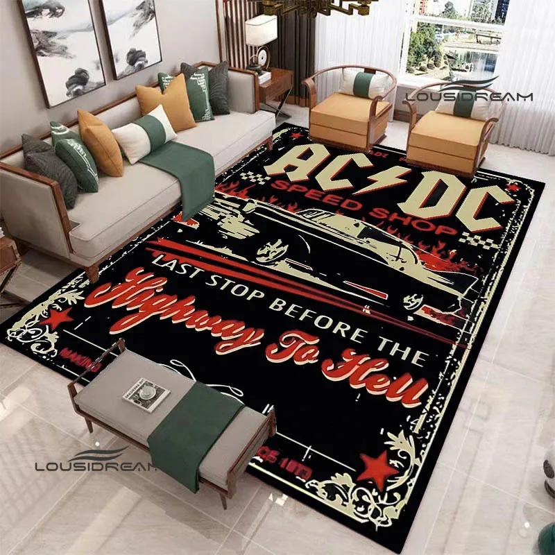 3D Rock Band AC/DC Printed Carpet Yoga Mat Non-slip Carpet Kitchen Mat Room Decor Carpets for Living Room Area Rug Birthday Gift