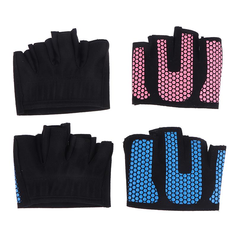 Gym Fitness Four-Finger Half Finger Gloves Silicone Workout Glove Pull Up Power Weight Lifting Grips Hand Plam Protector