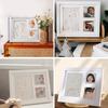 Baby Handprint Footprint Photo Frame with Ink Pad Newborn Infant Girls Boys Hand Foot Print Impression Picture Frame New Mom Keepsake Gift