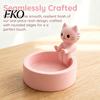 Matte Finish Jewelry Holder Cute Cat Storage Tray, with Deep Plate Slot, Pink Shaped Organizer Resin Decorative Ornament, for Dressing Table And