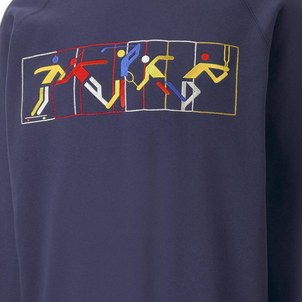 Puma Printed Crew Neck Pullover Casual Sweatshirt Men sweatshirt Navy-Blue 539512-06