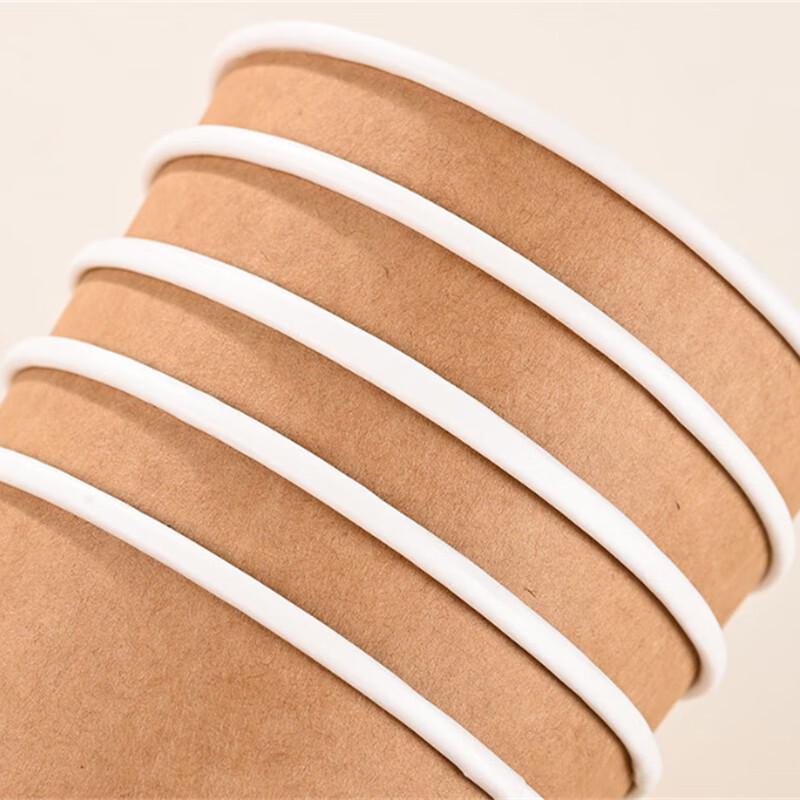 Pabei 400ml Double-Layer Kraft Insulated Disposable Coffee Cups with Lids