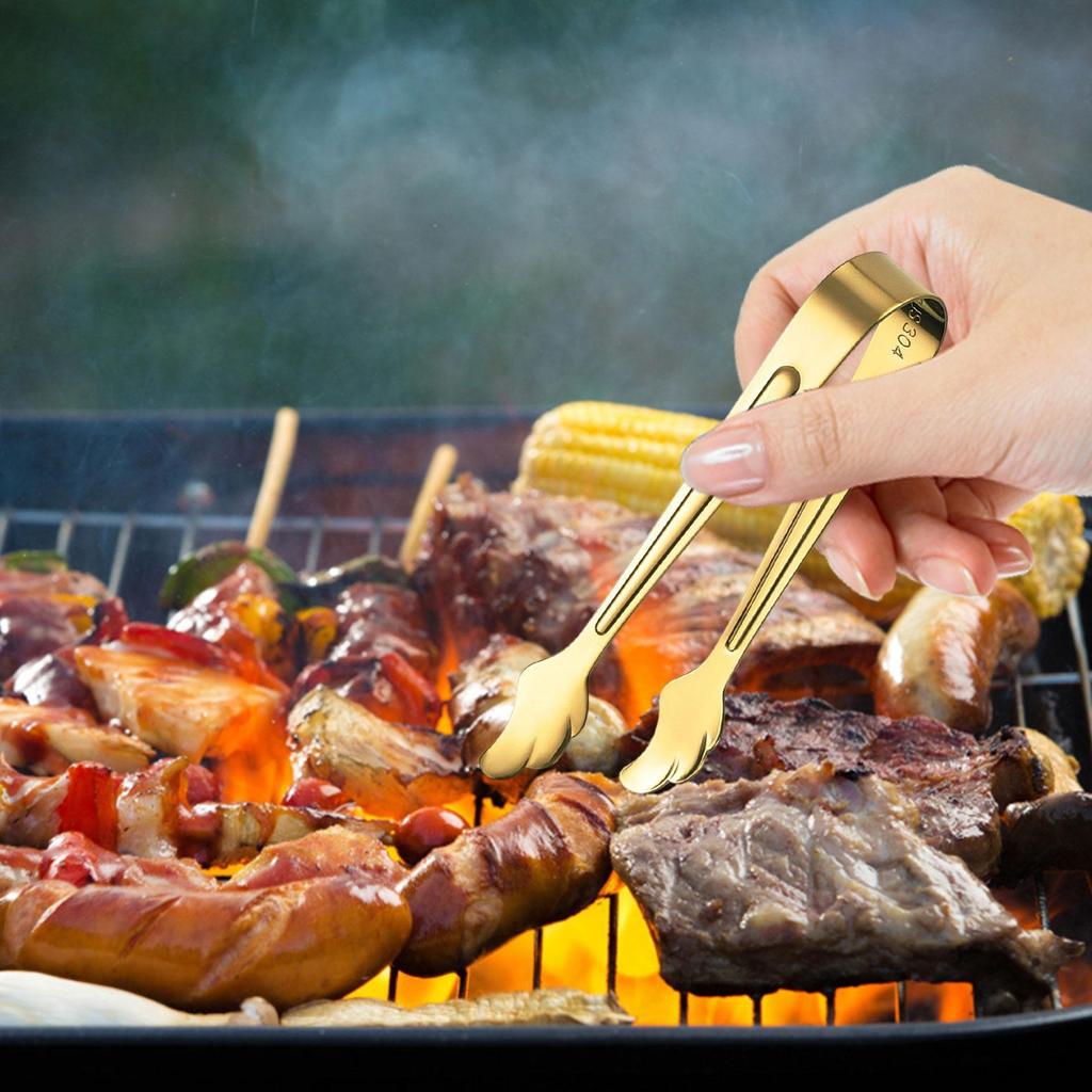 Stainless Steel Mini Serving Tongs Sugar Cube Tongs Mini Ice Tong Perfect For Tea Party Coffee Bar Supplies Cooking Utensils