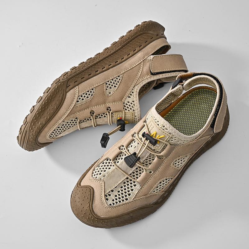 

Мужская летняя обувь для вождения на открытом воздухе Сетчатая обувь для водных видов спорта Сандалии Балетки 2024 Мужские походные Сандалии Полые Дышащие Повседневные Туфли 46