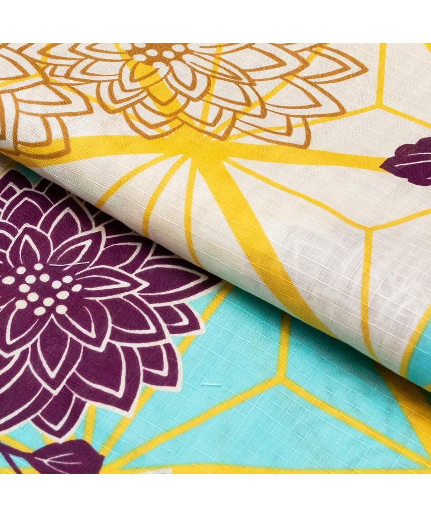 Yukata Set Junior Retro Change Weave 3 Piece Set Heiko Girls [KYOETSU] (Yukata, Obi, Geta) (150cm, 5.Shadow Chrysanthemum)