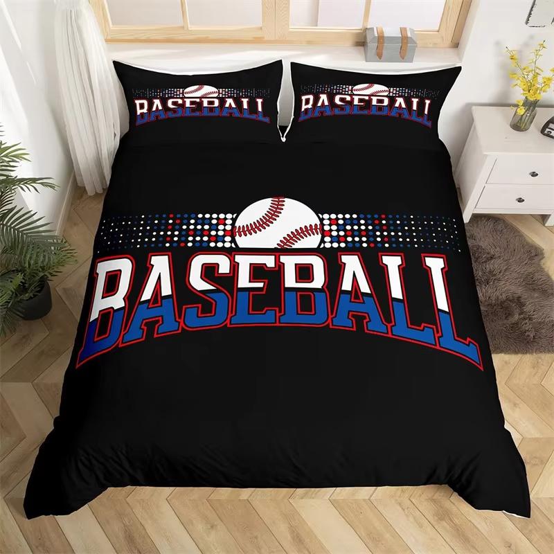 Young Boys Basebal Soft Duvet Cover Tens Sports Theme Beding Set Microfiber 3D Basebal Bat Gloves Warm Comforter Cover Twin King Quen Sized Dimensions