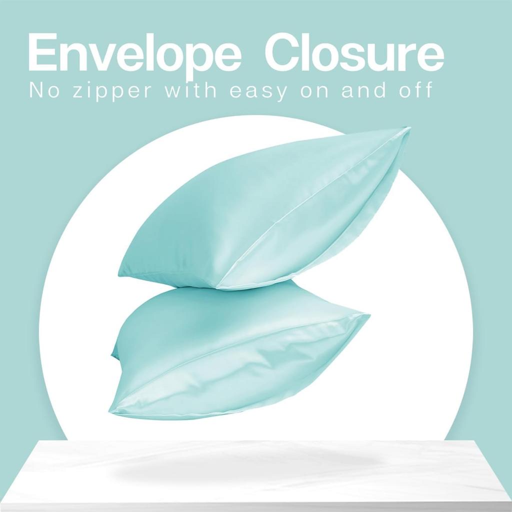 Satin Pillowcases for Hair and 2 Pack Silk Satin Set of 2 King Size Pillowcases Silky Pillowcases with Envelope Closure MR&HM Skin, Pillowcases,