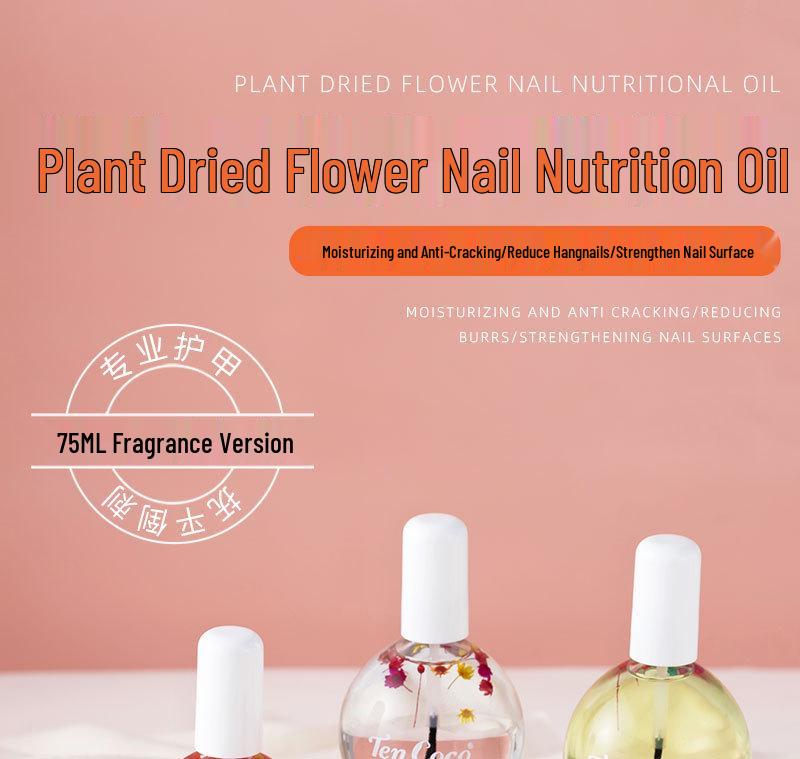 75ml Plant Dried Flower Scented Cuticle Oil - Anti-Hangnail Nail Protector