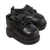 Obitsu 11 OB11 Size Obitsu Doll Shoes for 11cm Body, Lace-Up Leather Casual Shoes, Simple Style, 4 Colors (Black)
