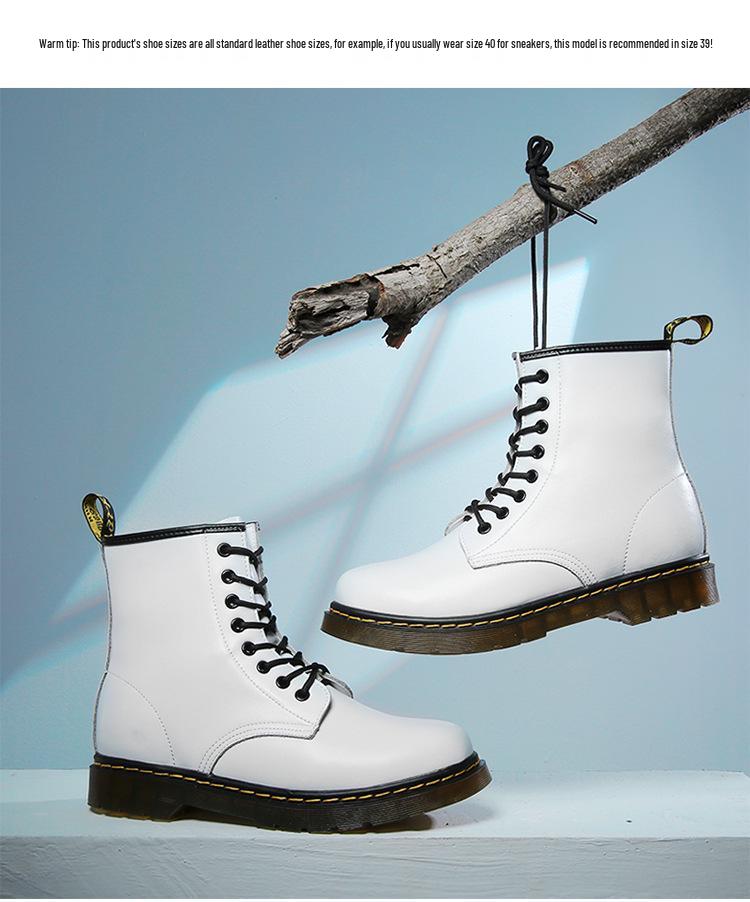 Men's Large-Size European Style Two-Layer Cowhide Martin Boots for Workwear and Casual Wear