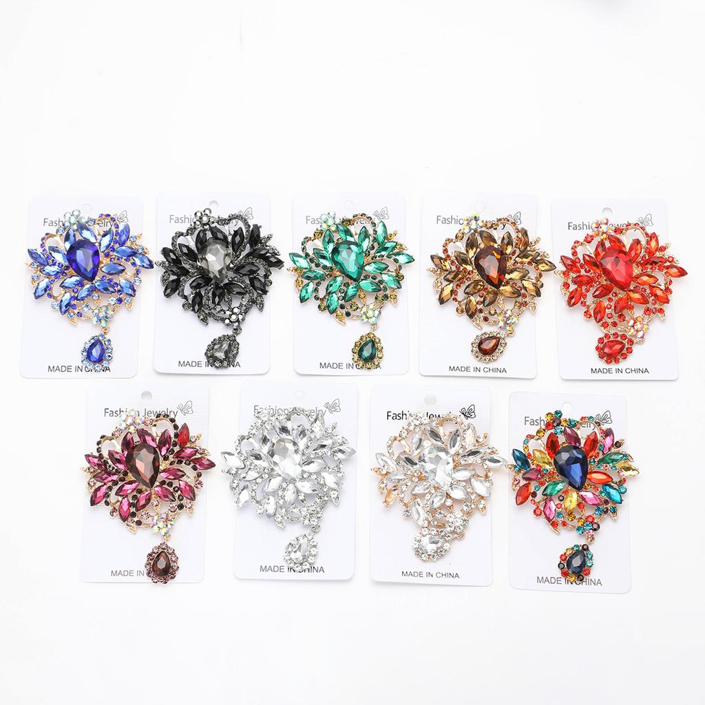 Hänge av kristallglasbrosch för kvinnor unisex strassnålar bankettfest ryggsäck presenter smyckestillbehör