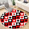 1pc Playing Cards Symbols Office Round Area Rug, Indoor Mat Suitable ForOffice, Under Office Chairs Bedroom Living Room Home Decor, Room Decot176
