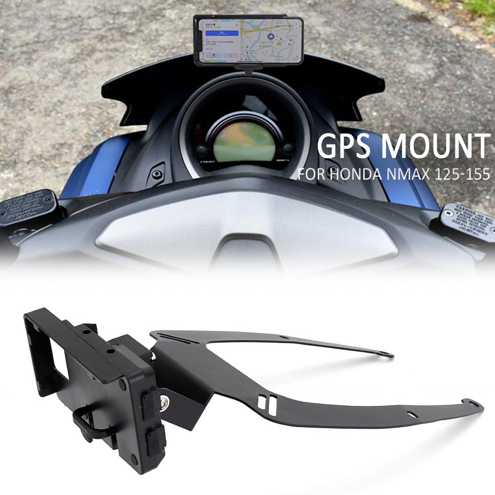 For Yamaha NMAX155 NMAX125 NMAX 125 155 2015-2020 Navigation Bracket USB Charging Phone Holder GPS Stand Motorcycle Accessories