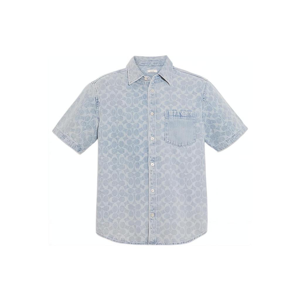 COACH SS22 Shirt Men's Light Blue C9222-S8M